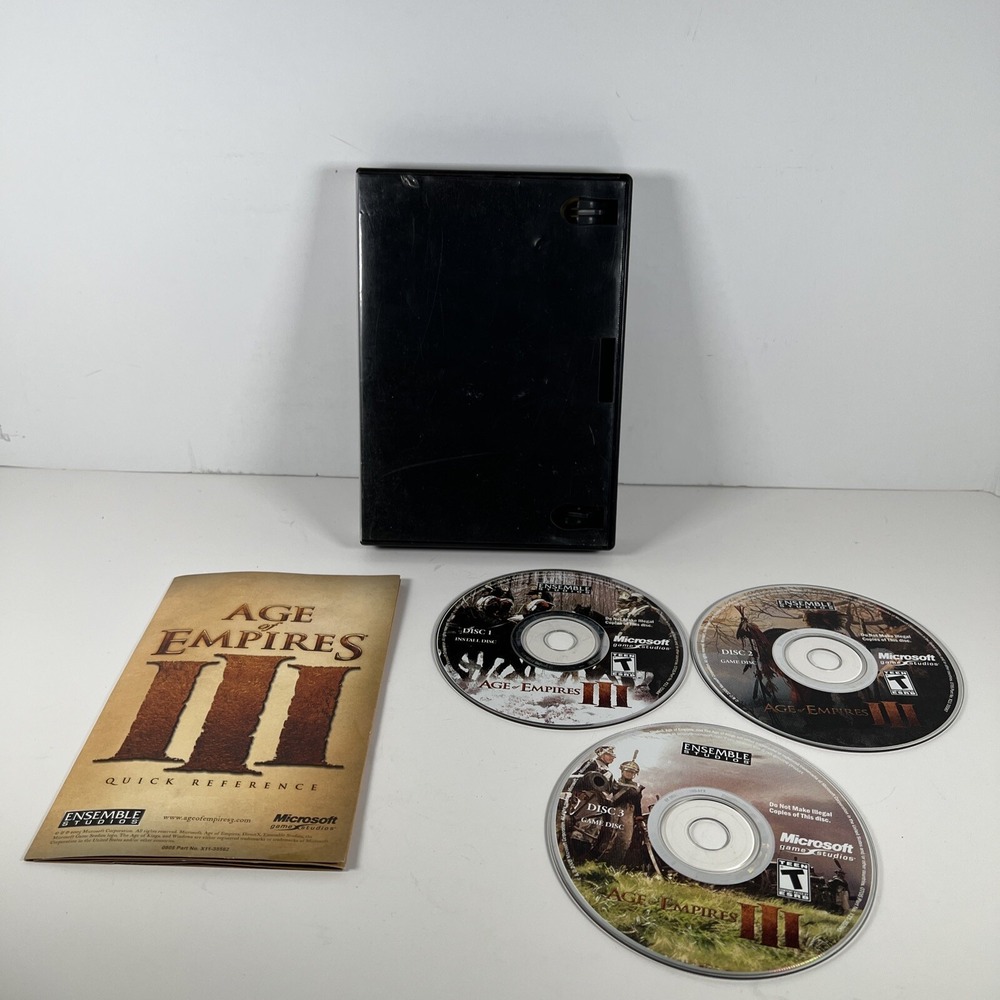 Age Of Empires III Microsoft PC Game 2005‎ 3 Discs Reference Guide No Manual